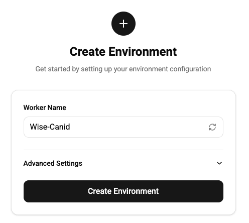 Create a new environment
