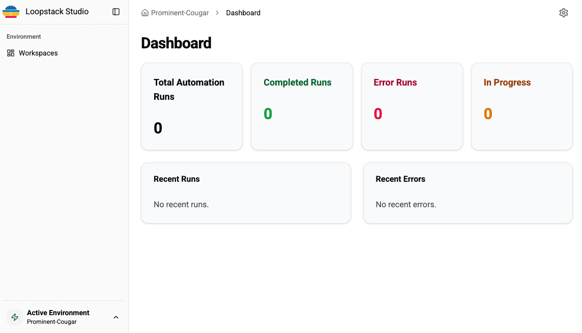 Create a new environment